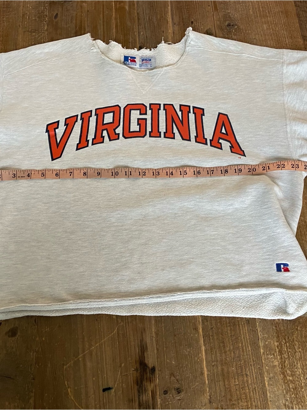 UVA Sweatshirt University of Virginia Gray Cropped UVA Sweatshirt Large - Picture 5 of 8
